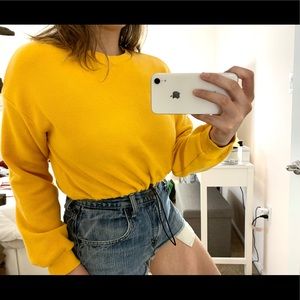 Forever 21 cropped mustard sweatshirt